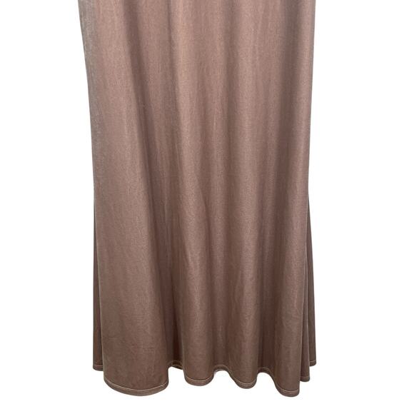 Revelry Velvet Gown Wedding Guest Bridesmaid Button Back Elegant Taupe Size 8 - Picture 3 of 9